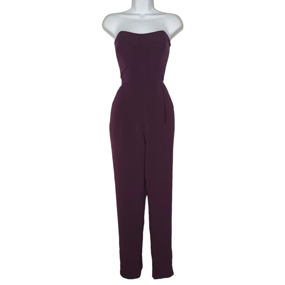 RACHEL RACHEL ROY Purple Strapless Sweetheart Neckline Jumpsuit 6 (Small) - Picture 2 of 10